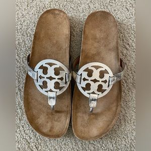 NEW Tory Burch Miller Cloud Sandal - Gold/Natural color. Dust Bag Included